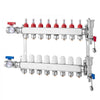 VEVOR 8-Branch Radiant Heat Manifold, 1/2" PEX Tubing Manifold, Stainless Steel PEX Manifold for Hydronic Radiant Floor Heating, Radiant Heat PEX Manifold Kit with 1/2" Adapters Included