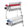 VEVOR 8-Branch Radiant Heat Manifold, 1/2" PEX Tubing Manifold, Stainless Steel PEX Manifold for Hydronic Radiant Floor Heating, Radiant Heat PEX Manifold Kit with 1/2" Adapters Included