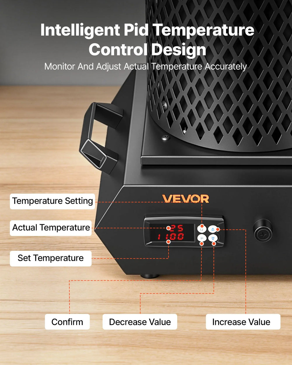 VEVOR Gold Melting Furnace, 1350W, 2102 ℉, PID Digital Electric Melting Furnace with 1 kg and 3 kg Ceramic Crucibles, Insulated Gloves, Crucible Tongs and Tray, for Gold, Silver, Aluminum, Copper