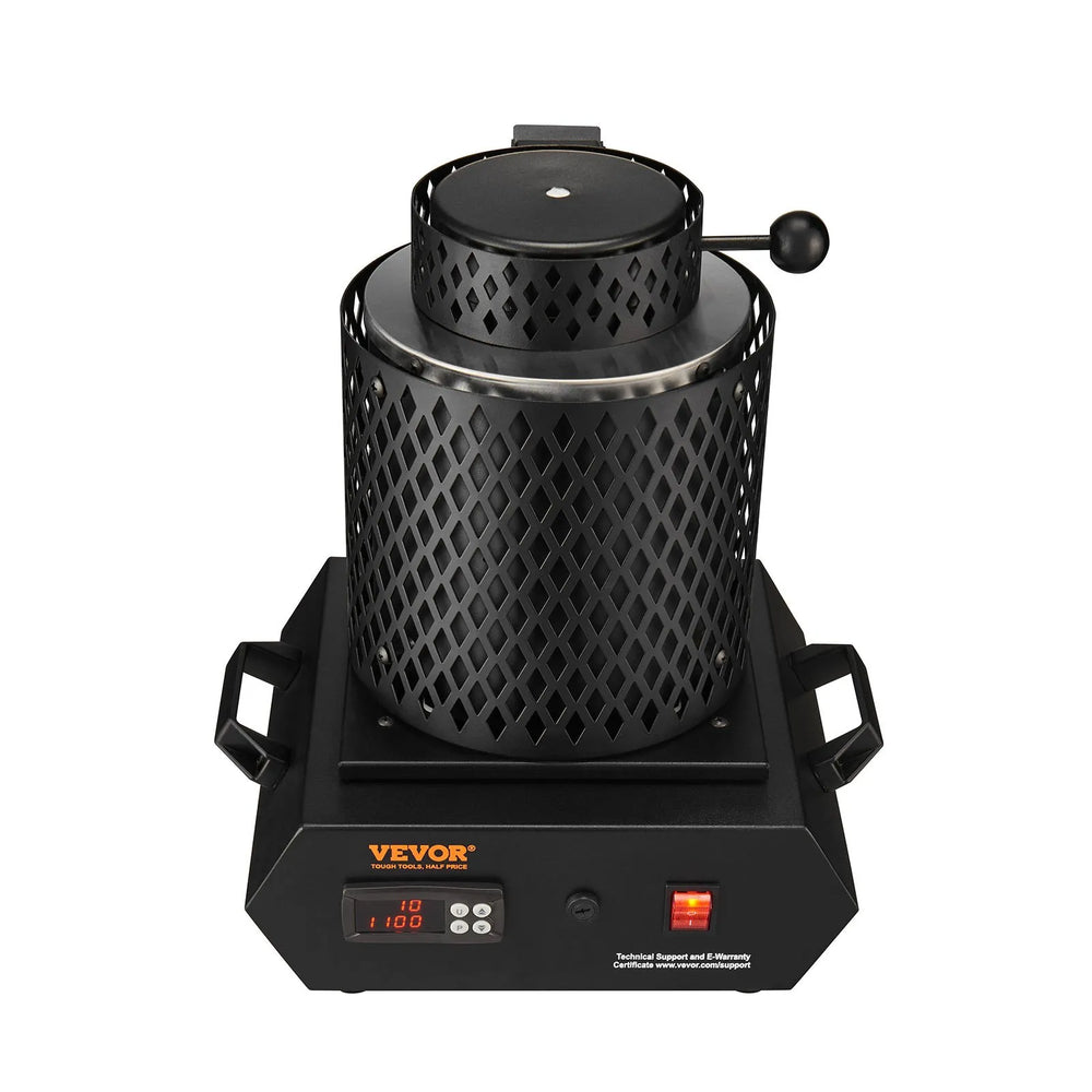 VEVOR Gold Melting Furnace, 1350W, 2102 ℉, PID Digital Electric Melting Furnace with 1 kg and 3 kg Ceramic Crucibles, Insulated Gloves, Crucible Tongs and Tray, for Gold, Silver, Aluminum, Copper