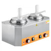 VEVOR Electric Cheese Dispenser with Pumps, 2.4x2 L Commercial Hot Fudge Warmer, Plastic Double Pumps Dispenser, 86-230℉ Temp Adjustable Nacho Cheese Sauce Warmer, for Hot Fudge Cheese Caramel