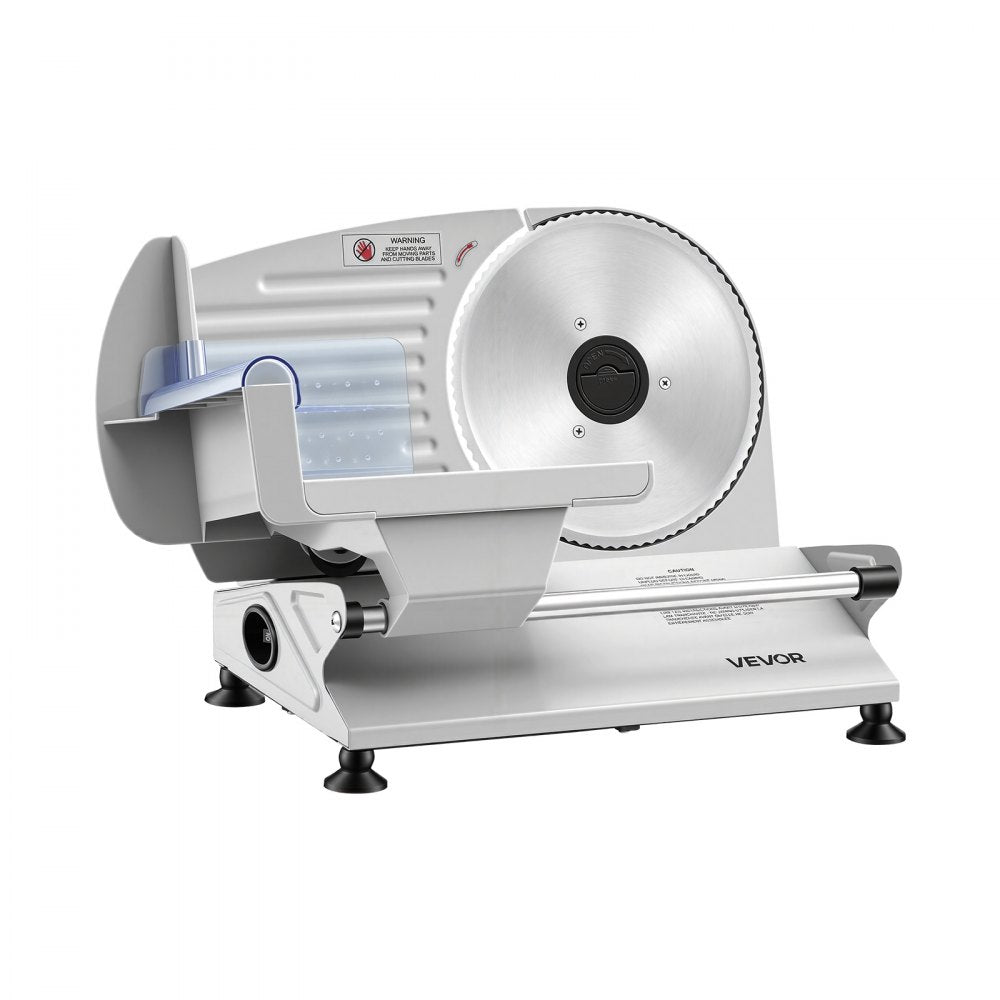 VEVOR Meat Slicer, 7.5" Electric Deli Slicer with 2 SUS420 Blades & 0-0.6" Adjustable Thickness, 200W Home Food-Slicer for Frozen Meat, Ham, Baguett, Steak, UL Approved