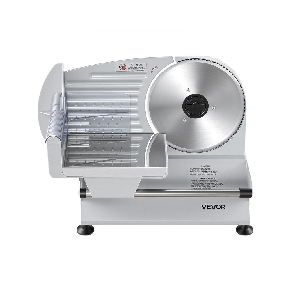 VEVOR Meat Slicer, 7.5" Electric Deli Slicer with 2 SUS420 Blades & 0-0.6" Adjustable Thickness, 200W Home Food-Slicer for Frozen Meat, Ham, Baguett, Steak, UL Approved