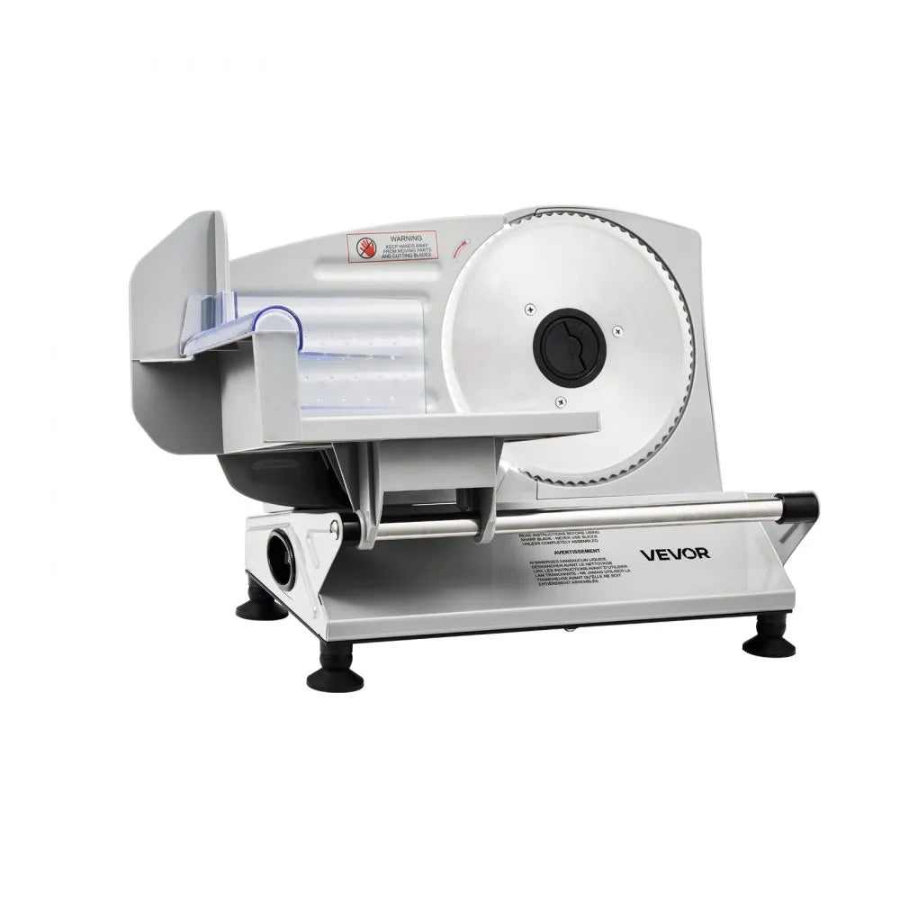 VEVOR Meat Slicer, 6.7 inch 150W Electric Deli Slicer Machine with two SUS420 Blades,  0-0.6 inch Adjustable Thickness, ETL Certified Home Food-Slicer for Meat, Ham, Baguett, Steak, ETL Approved