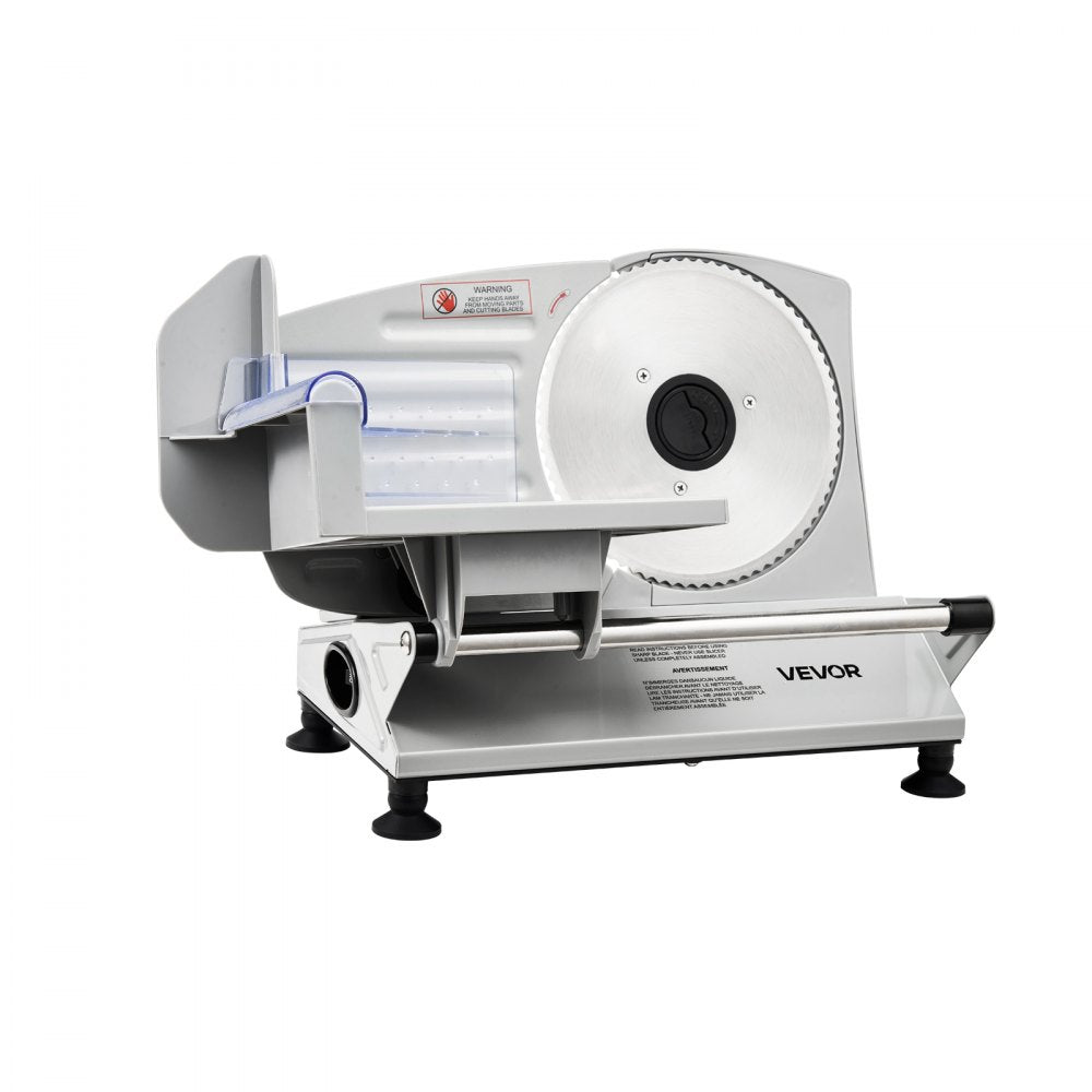 VEVOR Meat Slicer, 6.7 inch 150W Electric Deli Slicer Machine with two SUS420 Blades,  0-0.6 inch Adjustable Thickness, ETL Certified Home Food-Slicer for Meat, Ham, Baguett, Steak