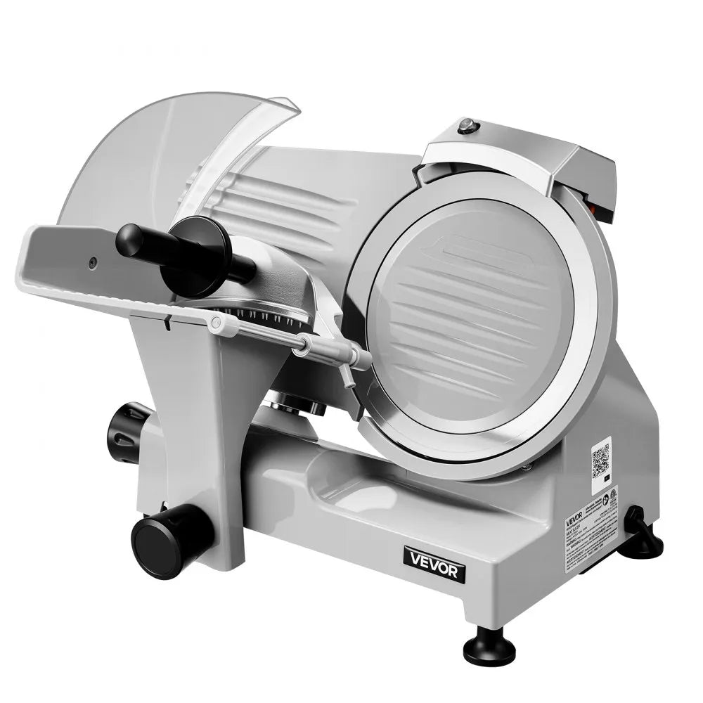 VEVOR Commercial Meat Slicer 300W Electric Cutter 8.7" Carbon Steel Blade, Food Slicer Machine with Removable Blade and Food Tray, 0-0.5" Adjustable Thickness ,for Frozen Meat, Ham, Baguett, Steak