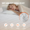 VEVOR Heated Mattress Pad, 60 x 80 in, Queen Electric Bed Warmer with 1-5 Heat Settings Control, 10-Hour Auto Shut Off, Machine-Wash Breathable Coral Fleece Heating Electric Mattress Sheets, White