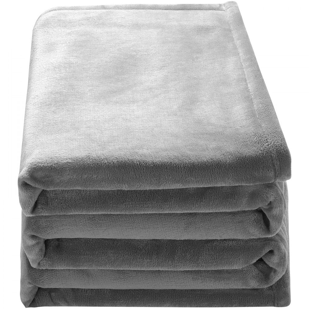 VEVOR Heated Blanket Electric Throw, 72" x 84" Full Size, Soft Flannel Heating Blanket with 10 Hours Timer Auto-off & 5 Heating Levels for Couch Sofa, Machine Washable, ETL & FCC Certification (Grey)