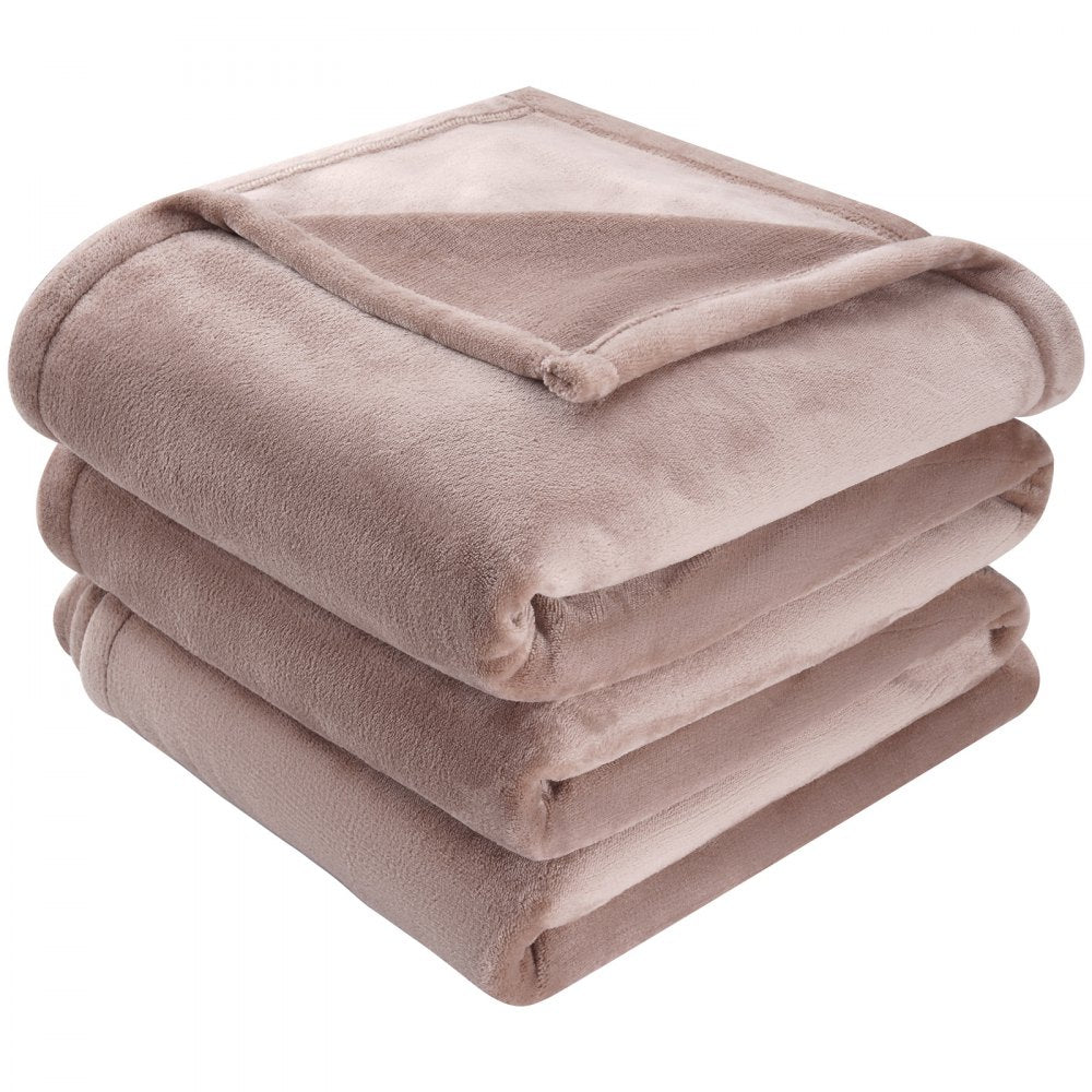 VEVOR Heated Blanket Electric Throw, 84" x 90" Queen Size, Soft Flannel Heating Blanket with 10 Hours Timer Auto-off & 5 Heating Levels, Dual Control, Machine Washable, ETL & FCC Certification (Beige)