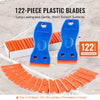 VEVOR Plastic Razor Blade Scraper, 2PCS Scraper Tool, 120PCS Plastic Blades, Cleaning Scraper Remover for Stickers, Decals, Adhesive, Labels, Paint from Glass, Car, Window, Caulk, No Scratches, Blue