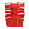 VEVOR Shopping Baskets, 12 PCS, 22L Stackable Metal Grocery Baskets with Handles, Dense Mesh Structure, Holds up to 44 lbs, Portable for Grocery, Retail, Stores, Supermarket, Bookstore, Home Use, Red