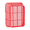 VEVOR Shopping Baskets, 12 PCS, 22L Stackable Metal Grocery Baskets with Handles, Dense Mesh Structure, Holds up to 44 lbs, Portable for Grocery, Retail, Stores, Supermarket, Bookstore, Home Use, Red