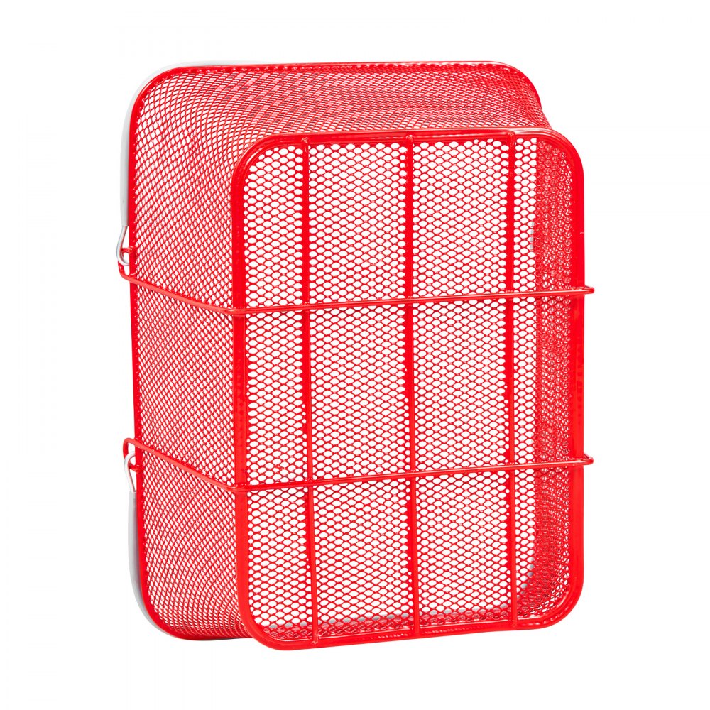 VEVOR Shopping Baskets, 12 PCS, 22L Stackable Metal Grocery Baskets with Handles, Dense Mesh Structure, Holds up to 44 lbs, Portable for Grocery, Retail, Stores, Supermarket, Bookstore, Home Use, Red