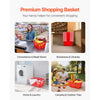 VEVOR Shopping Baskets, 20 PCS, 21L Stackable PE Plastic Grocery Baskets with Handles, Dense Mesh Structure, Holds up to 20 lbs, Portable for Grocery, Retail, Stores, Supermarket, Home Use, Red