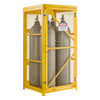VEVOR Vertical Cylinder Storage Cabinet, 31"L x 30"W x 65"H, 9 Cylinder Capacity, Propane Storage Cage with Chain, Lock and Keys, Yellow Powder-Coated Carbon Steel, for Propane, Oxygen, Nitrogen
