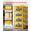 VEVOR Horizontal Cylinder Storage Cabinet, 30"L x 30"W x 70.3"H, 8 Cylinder Capacity, 4-Tier Propane Storage Cage, with Lock and Keys, Yellow Powder-Coated Carbon Steel, for Propane, Oxygen, Nitrogen