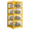 VEVOR Horizontal Cylinder Storage Cabinet, 30"L x 30"W x 70.3"H, 8 Cylinder Capacity, 4-Tier Propane Storage Cage, with Lock and Keys, Yellow Powder-Coated Carbon Steel, for Propane, Oxygen, Nitrogen