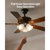 VEVOR Ceiling Fan Light Kit, Three-Light 3000K 750lm Fan Light Kit with Pull Chain, Replacement Fixture for Living Room, Bedroom, Dining Room, Home Decor, Cloud White Glass & Brushed Nickel Finish