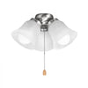 VEVOR Ceiling Fan Light Kit, Three-Light 3000K 750lm Fan Light Kit with Pull Chain, Replacement Fixture for Living Room, Bedroom, Dining Room, Home Decor, Cloud White Glass & Brushed Nickel Finish