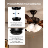 VEVOR Ceiling Fan Light Kit, Four-Light 3000K 750lm Fan Light Kit with Pull Chain, Replacement Light Fixture for Living Room, Bedroom, Home Decor, Cloud White Glass Shade Brushed Nickel, Floral Shape