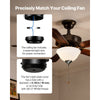 VEVOR Ceiling Fan Light Kit, 750lm 3000K Bowl Shaped Fan Light Kit with Pull Chain, 2 LED Bulbs, Replacement Fixture for Living Room, Dining Room, Bedroom, Indoor, White Glass Shade Brushed Nickel