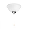 VEVOR Ceiling Fan Light Kit, 750lm 3000K Bowl Shaped Fan Light Kit with Pull Chain, 2 LED Bulbs, Replacement Fixture for Living Room, Dining Room, Bedroom, Indoor, White Glass Shade Brushed Nickel