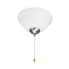 VEVOR Ceiling Fan Light Kit, 750lm 3000K Bowl Shaped Fan Light Kit with Pull Chain, 2 LED Bulbs, Replacement Fixture for Living Room, Dining Room, Bedroom, Indoor, White Glass Shade Brushed Nickel