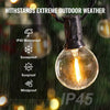 VEVOR LED Outdoor String Lights, 100FT, 2700K Dimmable Outside Patio Lights with 50 G40 Shatterproof Bulbs E12 Socket Base, Waterproof Hanging Lights for Porch Backyard Garden Balcony Party Decor
