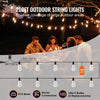 VEVOR LED Outdoor String Lights, 200FT, 2700K Dimmable Outside Patio Lights with 100 ST38 Shatterproof Bulbs E12 Socket Base, Waterproof Hanging Lights for Porch Backyard Garden Balcony Party Decor