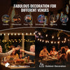 VEVOR LED Outdoor String Lights, 50FT, 2700K Dimmable Outside Patio Lights with 15 S14 Shatterproof Bulbs E12 Socket Base, Waterproof Hanging Lights for Porch Backyard Garden Balcony Deck Party Decor