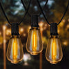 VEVOR LED Outdoor String Lights, 50FT, 2700K Dimmable Outside Patio Lights with 15 S14 Shatterproof Bulbs E12 Socket Base, Waterproof Hanging Lights for Porch Backyard Garden Balcony Deck Party Decor