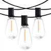 VEVOR LED Outdoor String Lights, 50FT, 2700K Dimmable Outside Patio Lights with 15 S14 Shatterproof Bulbs E12 Socket Base, Waterproof Hanging Lights for Porch Backyard Garden Balcony Deck Party Decor