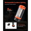 VEVOR LED Work Light with Stand, 8Ah, Rechargeable Cordless Camping Light, with 3 Lamp Heads, Detachable Tripod Stand, 2200 Lumens 3000K-6500K Dimmable, Portable Construction Lighting for Job Site