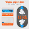 VEVOR 12.7mm Static Climbing Rope, 60.9M(200ft) Outdoor Rock Climbing Rope 30KN Breaking Tension, Fiber Rope for Escape, Rappelling, Fire Rescue, Blue