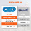 VEVOR 10.5 mm Static Climbing Rope, 9.7M(32ft) Outdoor Rock Climbing Rope 25KN Breaking Tension, Fiber Rope with Steel Snap Hooks for Escape, Rappelling, Fire Rescue, Blue