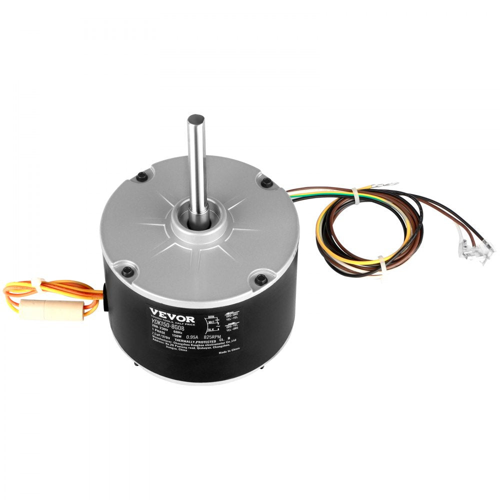 VEVOR Condenser Fan Motor 5KCP39GFS166S, 3S003, 1/5 HP 208-230V, 825RPM, OEM Standard Upgraded Replacement Condenser Motor Reversible Rotating, Explosion-proof CBB65 7.5μF/370V Capacitor