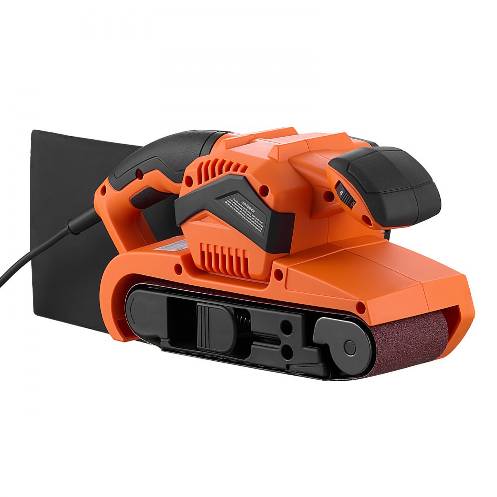 VEVOR 7A Belt Sander 3" x 21" Woodworking Belt Sander 6 Speeds 630-1200 FPM, 2-in-1 Handheld & Benchtop Sanding Machine with 2 Dust Bags, 10PCS Sanding Belts & 2 Clamps for Woodworking Projects