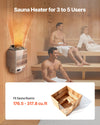 VEVOR Sauna Heater, 6KW 240V Electric Sauna Stove, Dry Steam Bath Saunas Stove with Pre-Drilled Bracket, Fit 176.5 to 317.8 CU.FT Saunas Rooms, Steam Bath Stoves for Home, Commercial, Leisure Venues