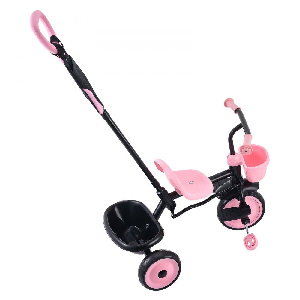 VEVOR Toddler Tricycle & Stroller for 18 Months to 5 Year Old, Kids Trike with Parent Push Handle, Adjustable Seat & Storage for Outdoor Play, Tricycle for Toddlers, Birthday Toy for Boys and Girls