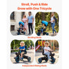 VEVOR Toddler Tricycle & Stroller for 1-5 Year Old, 6-in-1 Kids Trike with Parent Push Handle, Canopy, Adjustable Seat and Storage, Tricycle for Toddlers, Birthday Toy for Boys and Girls, Blue/Black