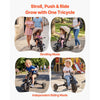 VEVOR Toddler Tricycle & Stroller for 18 Months to 5 Year Old, 7-in-1 Kids Trike with Parent Push Handle, Canopy, Rotating Seat and Storage, Tricycle for Toddlers, Birthday Toy for Boys and Girls