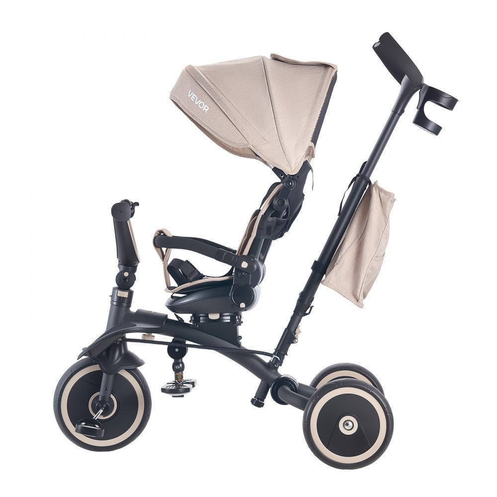 VEVOR Toddler Tricycle & Stroller for 18 Months to 5 Year Old, 7-in-1 Kids Trike with Parent Push Handle, Canopy, Rotating Seat and Storage, Tricycle for Toddlers, Birthday Toy for Boys and Girls