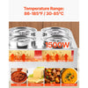 VEVOR Electric Soup Warmer, Four 6.34QT Stainless Steel Round Pot with 86~185°F Adjustable Temp, 1500W Commercial Bain Marie with Anti-dry Burn and Reset Button, Soup Station for Restaurant, Buffet