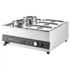 VEVOR Electric Soup Warmer, Two 6.34QT Pots & Three 1/3 Pans, Stainless Steel Commercial Food Warmer with 86~185°F Adjustable Temp, 1500W Bain Marie, Soup Station for Restaurant, Buffet