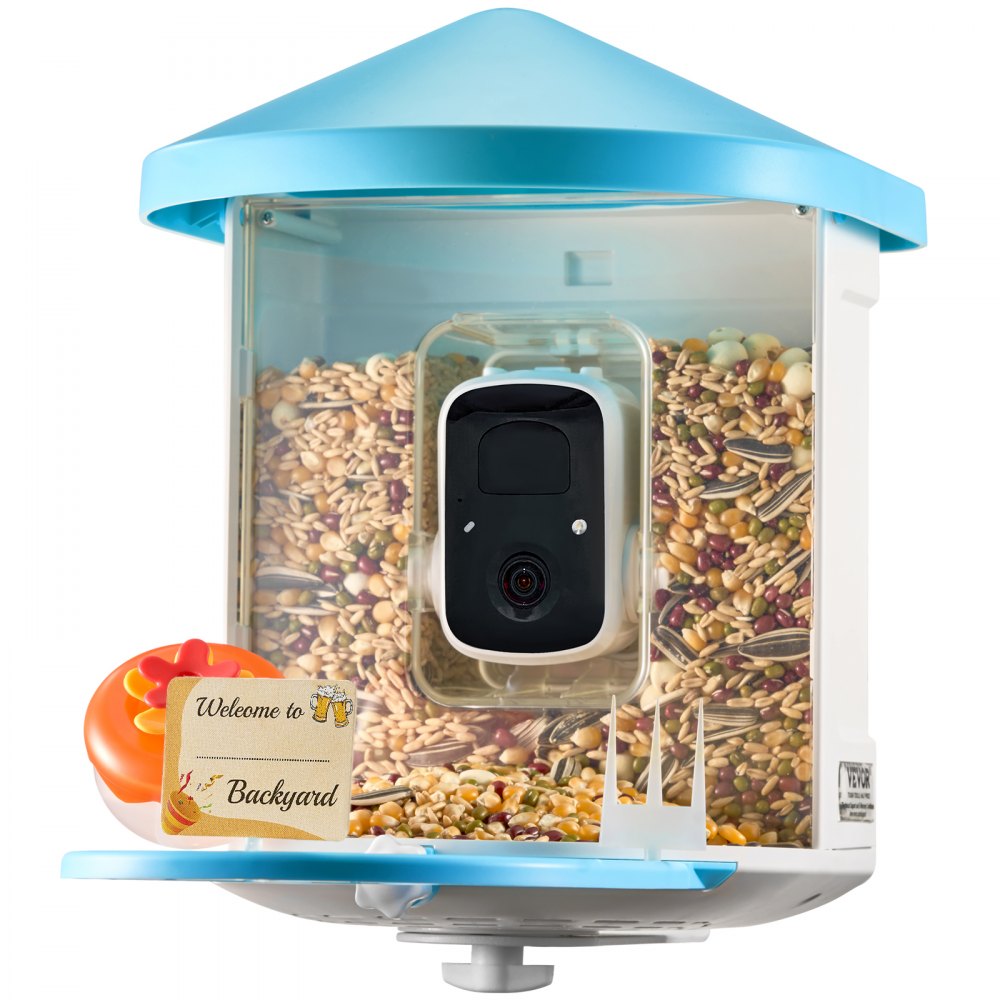 VEVOR Smart Bird Feeder with Camera, 2K HD AI Identify 10,000+ Bird Species, Solar-Powered Bird Watching Camera with Auto Capture & Instant Notify, Wireless Outdoor Ideal Gift for Bird Lovers (Green)