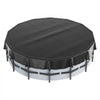 VEVOR 15 Ft Round Pool Cover, Solar Covers for Above Ground Pools, Safety Pool Cover with Drawstring Design, PVC Winter Pool Cover, Waterproof and Dustproof, Black
