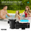 VEVOR Swimming Pool Pump 1.5HP 115V 1100W, Single Speed Pumps for Above Ground, Powerful Pool Pumps with Strainer Filter Basket, 5280 GPH Max. Flow, Certification of ETL for Security