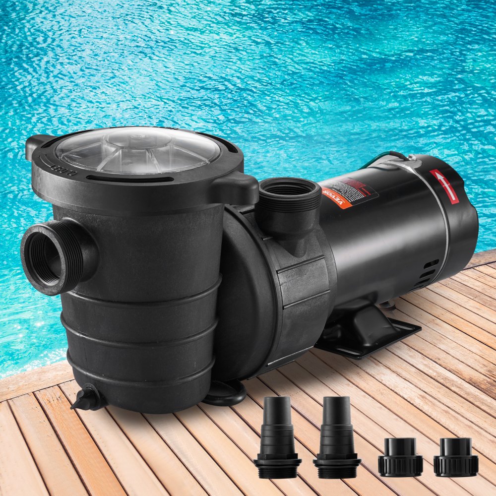 VEVOR Swimming Pool Pump 1.5HP 115V 1100W, Single Speed Pumps for Above Ground, Powerful Pool Pumps with Strainer Filter Basket, 5280 GPH Max. Flow, Certification of ETL for Security