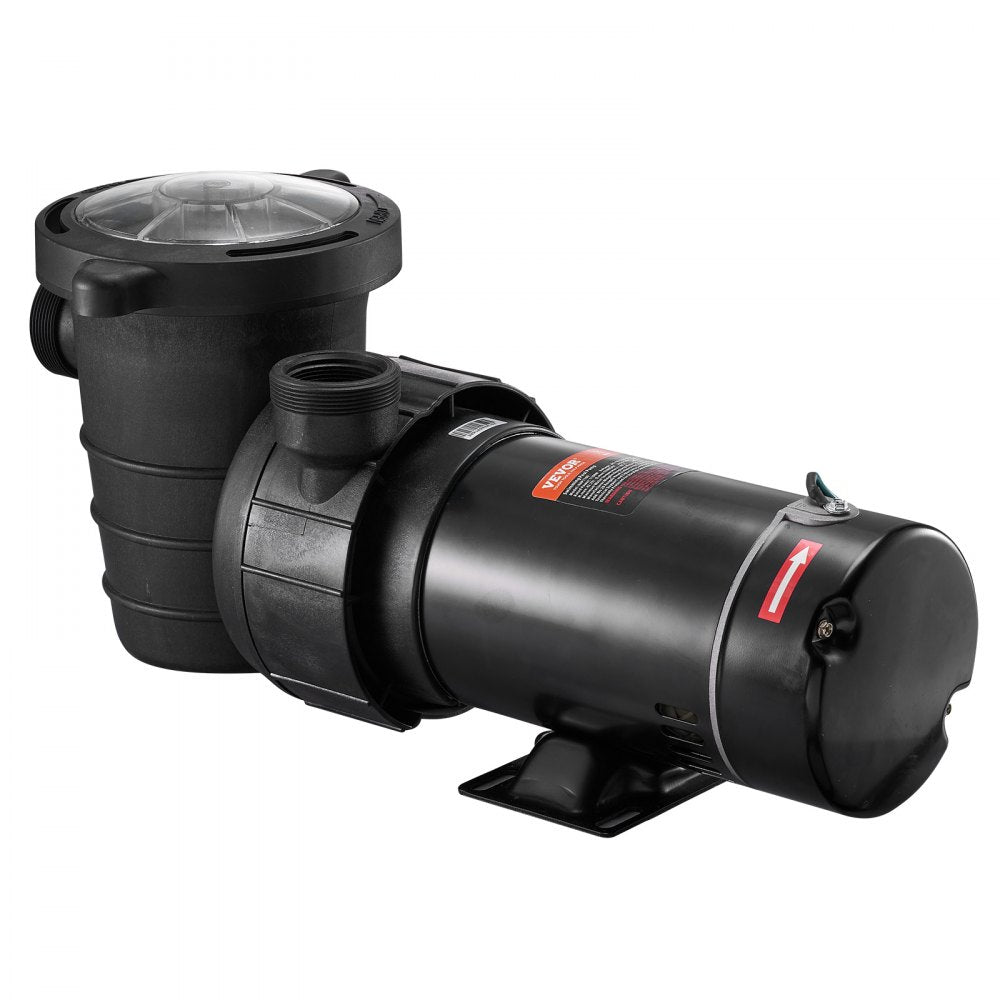 VEVOR Swimming Pool Pump 1.5HP 115V 1100W, Single Speed Pumps for Above Ground, Powerful Pool Pumps with Strainer Filter Basket, 5280 GPH Max. Flow, Certification of ETL for Security