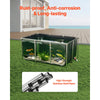 VEVOR Canvas Fish Pond, 270 Gal Above Ground Fish Pond, PVC Koi Tank with Clear Viewing Panel, Rectangular Goldfish Tank with Stainless Steel Frame & Drain Valve, for Breeding Koi, Irrigation(Black)